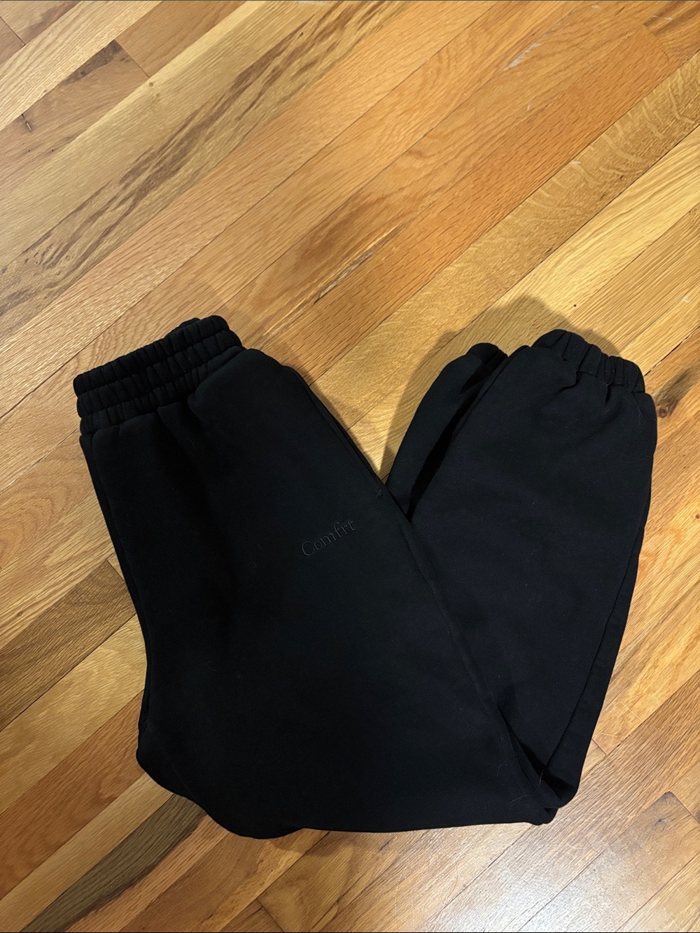 Comfrt Black Cozy Elastic-Waist Joggers for Women